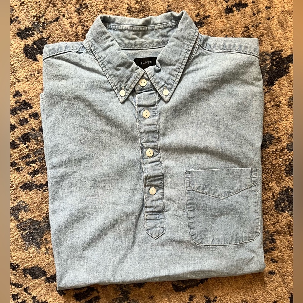 J. Crew Chambray Long Sleeve Men’s Shirt. Medium.
